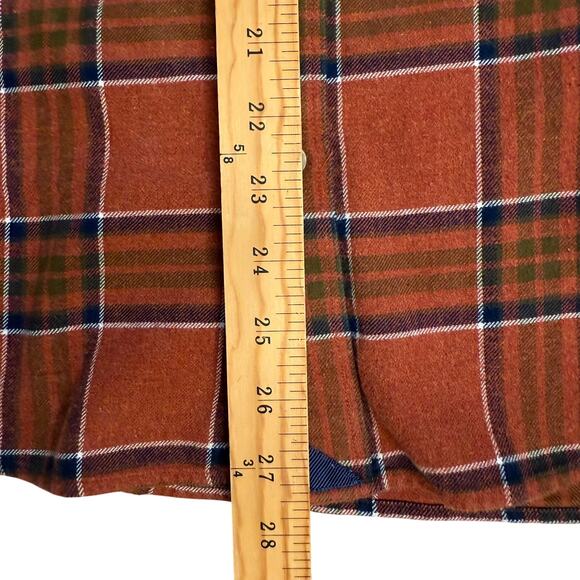 UNTUCKit Regner Slim Fit Flannel Shirt Large Orange Plaid Cotton Fall 2023 - Picture 9 of 10